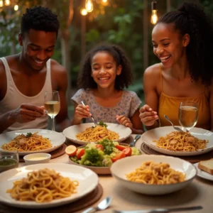 A-happy-family-enjoying-plates-of-jerk-chicken-pasta-at-a-beautifully-set-dinner-table-with-a-side-salad-and-garlic-bread-visible.webp
