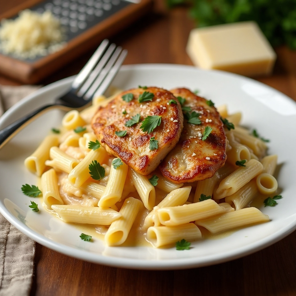 Garlic Parmesan Chicken Pasta a