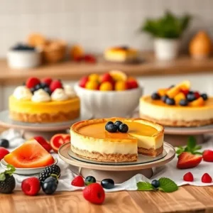 -beautifully-arranged-dessert-table-featuring-a-custard-pie-cream-pie-and-their-variations-surrounded-by-fresh-fruit-and-garnishes-recipesfair.com