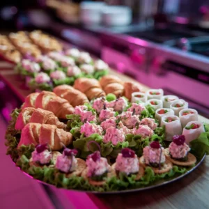 A-beautifully-arranged-platter-featuring-chicken-salad-served-in-various-ways-croissants-lettuce-cups-wraps-and-mini-bites-on-crackers