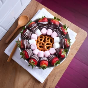 A-bowl-of-glossy-choc-dip-surrounded-by-dippable-treats-strawberries-marshmallows-pretzels-and-cookies