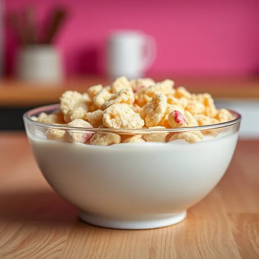 A-close-up-of-a-bowl-of-Rice-Krispies-with-milk