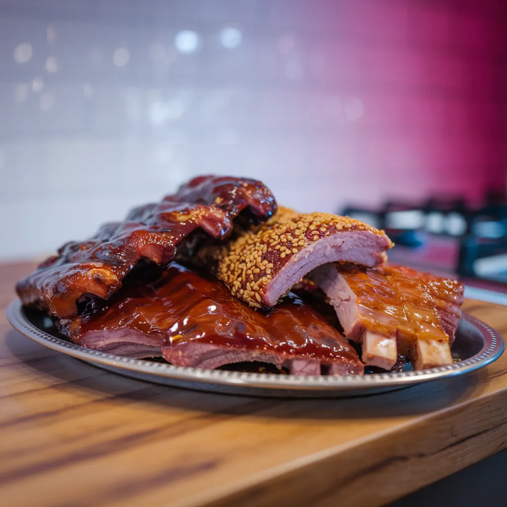 -close-up-of-cooked-beef-ribs-glazed-with-a-rich-sauce-served-on-a-rustic-wooden-board