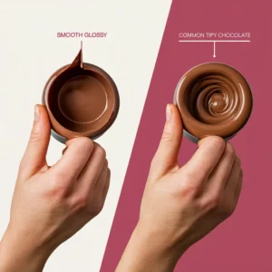 A-side-by-side-comparison-of-perfect-choc-dip-smooth-and-glossy-versus-common-mistakes-like-seized-or-lumpy-chocolate-with-tips-labeled-in-each-image