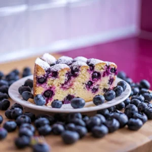 -slice-of-blueberry-cake-dusted-with-powdered-sugar-served-with-a-side-of-fresh-berries.