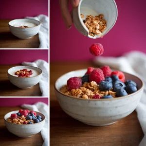 A-step-by-step-image-series-showing-a-breakfast-bowl-being-assembled-from-the-base-to-the-final-toppings