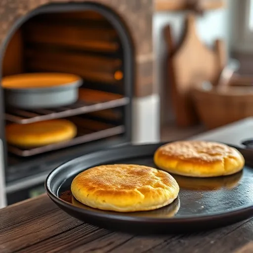 A-visual-comparison-of-early-settlers-making-cornbread-in-an-oven-and-Johnny-cakes-on-a-flat-Difference between cornbread and Johnny cakes griddle-to-highlight-the-contrasting-preparation-methods