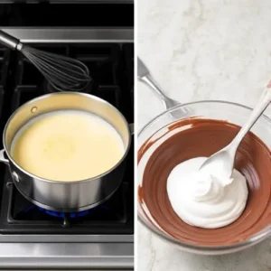 An-image-showcasing-both-methods—a-saucepan-on-the-stove-with-custard-being-whisked-and-a-bowl-of-whipped-cream-recipesfair.com