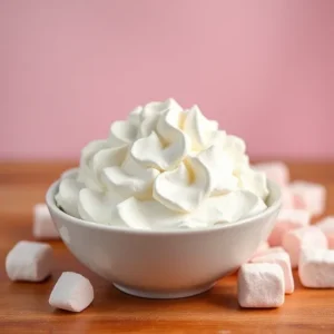 Bowl-of-marshmallow-fluff-next-to-marshmallows.