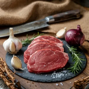 Close-up-image-of-a-clean-and-trimmed-beef-heart-on-a-cutting-board-ready-to-cook