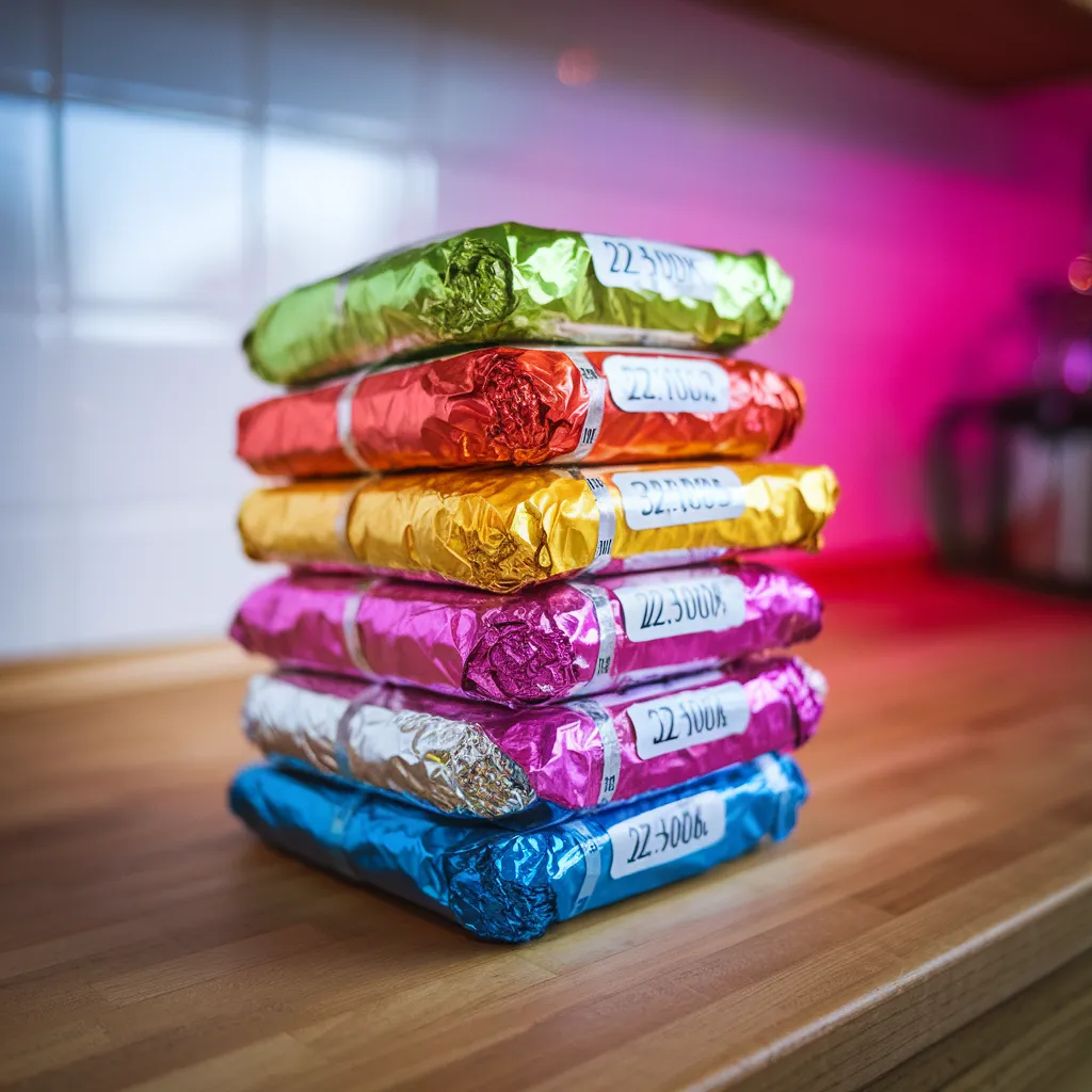 colorful-stack-of-frozen-burritos-neatly-wrapped-in-foil-with-labeled-dates