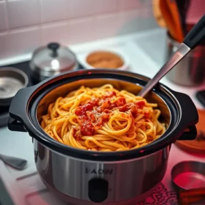 Mushy pasta in a slow cooker with excess liquid